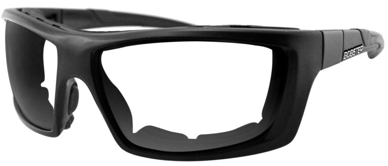 Bobster Trident Glasses in a Matte Black Frame. Angled left