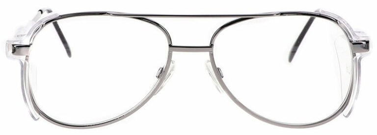 Bolle OMF164 Prescription Safety Glasses in a Metal frame with Clear Demo Lens. Angled Front