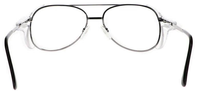 Bolle OMF164 Prescription Safety Glasses in a Metal frame with Clear Demo Lens. Angled Rear