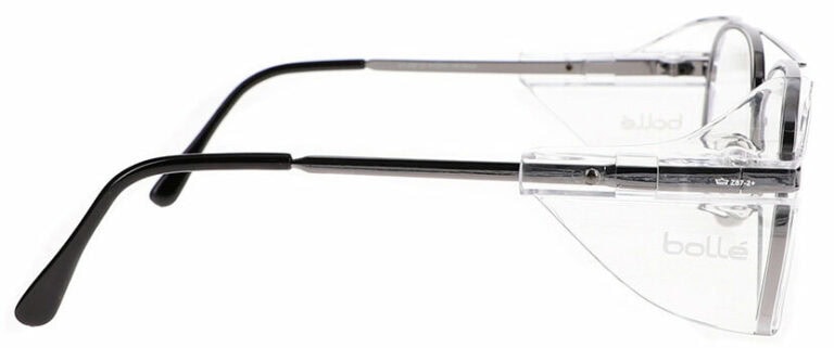 Bolle OMF164 Prescription Safety Glasses in a Metal frame with Clear Demo Lens. Side Right