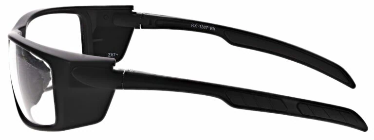 Prescription Wraparound Safety Glasses in Model RX-1387-BK in Black