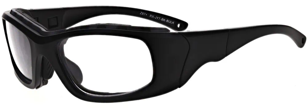 Prescription Wraparound Safety Glasses Model RX-JY7-BK angle side left