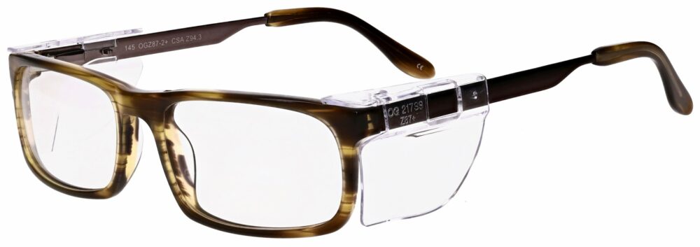 OnGuard Model OG-144 Prescription Safety Glasses in Brown OG-108-BN