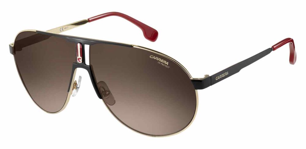 Carrera 1005S Sunglasses Black Gold Angle Side Left