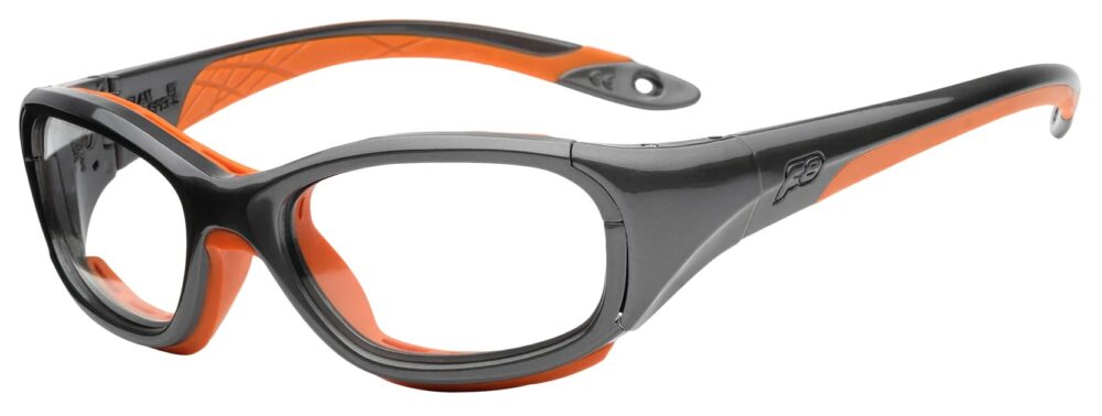 recspecs-slamglasses-shinygrayorange-angleleft-RXSafety