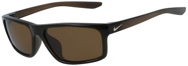 Nike Chronicle Sunglasses in Velvet Brown Frame with Dark Brown Lens, Angled to the Side Left