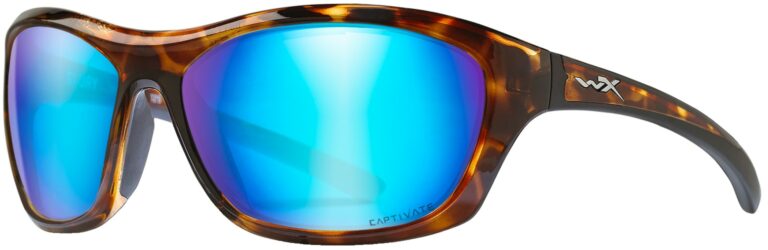 Wiley X Glory in Gloss Demi Frame with Captivated Polarized Blue Mirror Lens, WX-ACGLR09