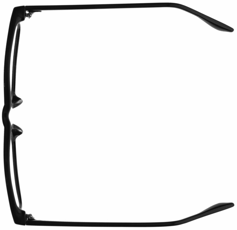 Apollo Real Glass Geek Frame in Black Frame with Clear Lens, Angled to the Top