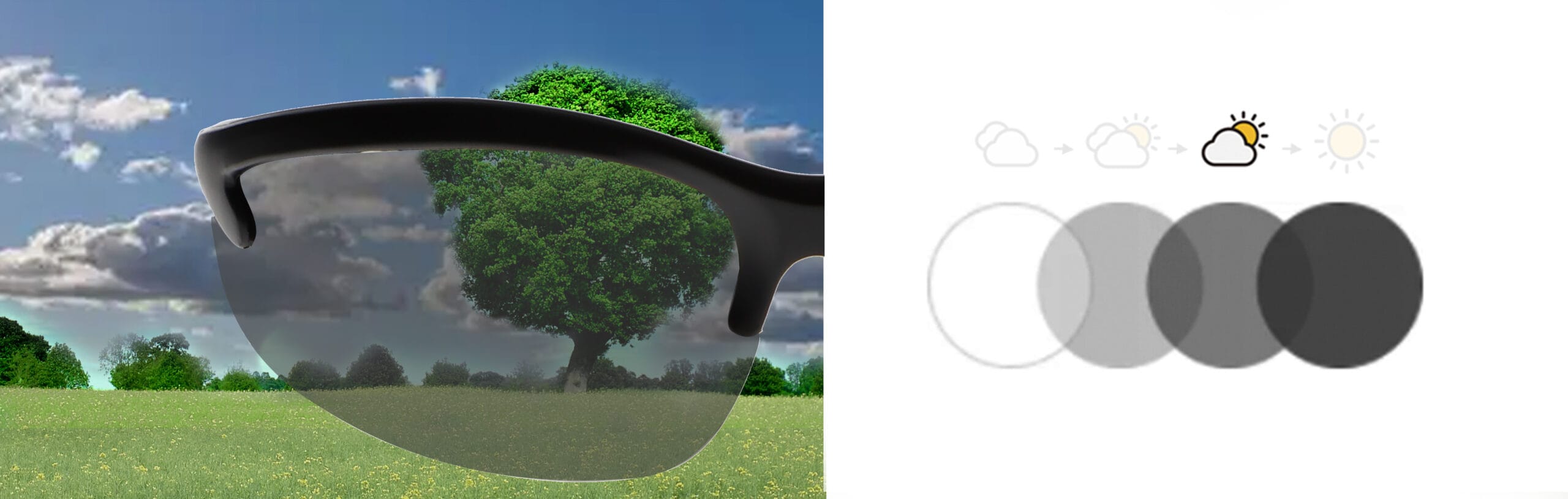 Photochromic Safety Glasses UV400 - Transition Light To Dark Grey Lenses ANSI Z87 Approved With Removable Shields