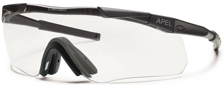 Smith Optics Aegis Arc Asian Fit Eyeshield in Black Frame with Clear and Gray Lenses Side Left Angle