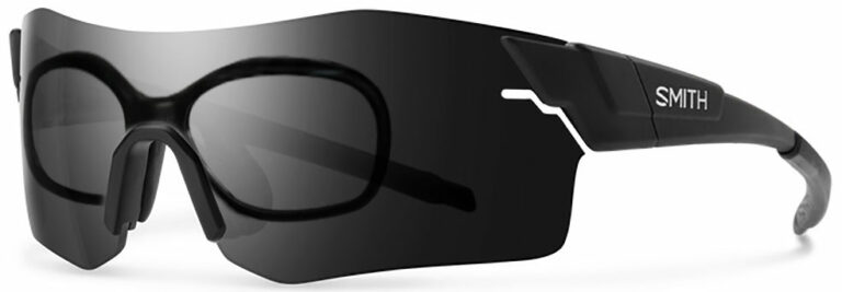 Smith Optics Arena Elite in Black frame with Chromapop Black Lenses Side Left Angle with RX Insert