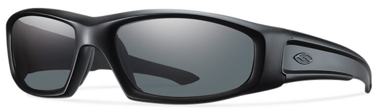 Smith Optics Hudson Elite Sunglasses in Black Frame with Gray Lenses Side Left Angle