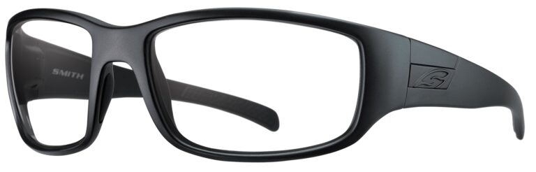 Smith Optics Prospect Elite Sunglasses in Black Frame with Clear Lenses Angled Side Left