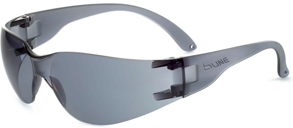 Bolle BL30 Safety Glasses in a Smoke frame. Angled Left