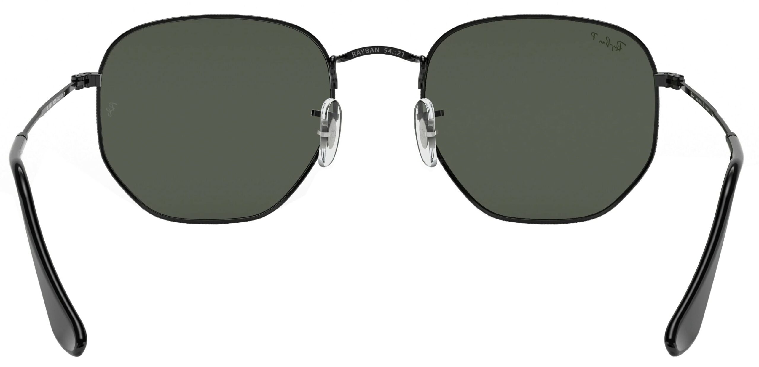 Ray-Ban Hexagonal Black Frame Sunglasses with Dark Green Lenses Sunglasses Ray-Ban RB3548 Hexagonal | Free Shipping  main image 2