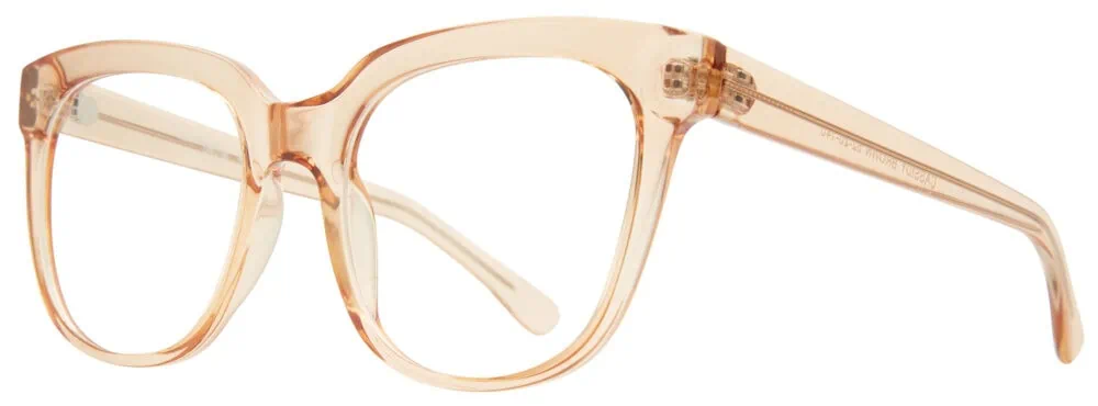 Affordable Designs Cassidy Eyeglasses, Brown frame. Angled left