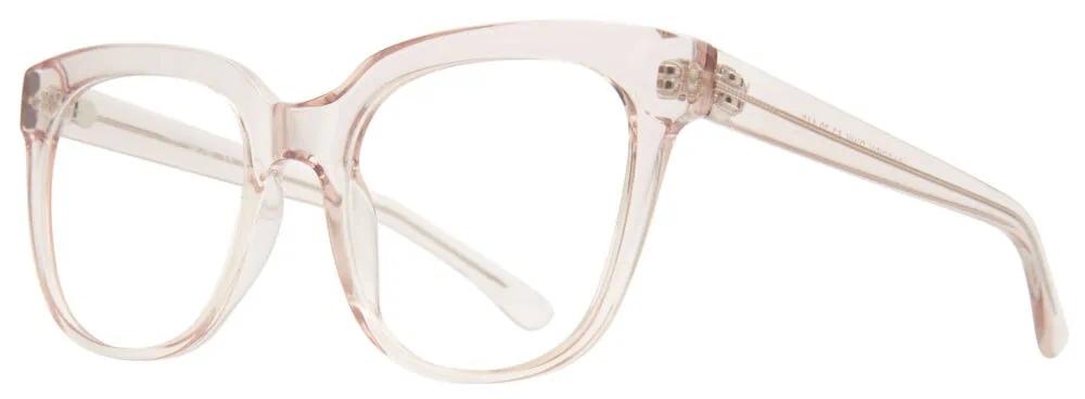 Affordable Designs Cassidy Eyeglasses, Pink frame. Angled left
