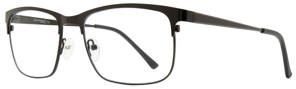 Affordable Designs Zachary Eyeglasses, Black frame. Angled left