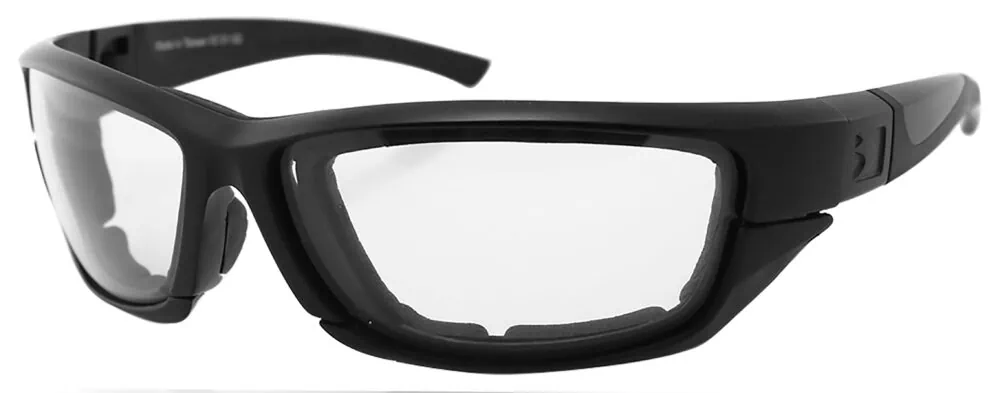 Bobster Decoder 2 Sunglasses, in a matte black frame with clear photochromic lens. Angled left
