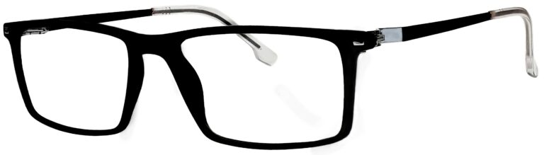 Vistanza H30635 Prescription Glasses. Black frame. Angled left