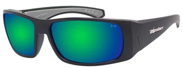 BE-PIPE-BOMB-PB103-GM-Bomber-Pipe-Safety-Glasses-Green-Mirror-angle-left