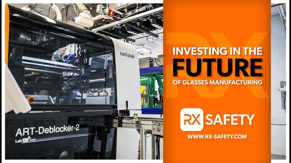 Technicians edging lenses at RX Safety lab