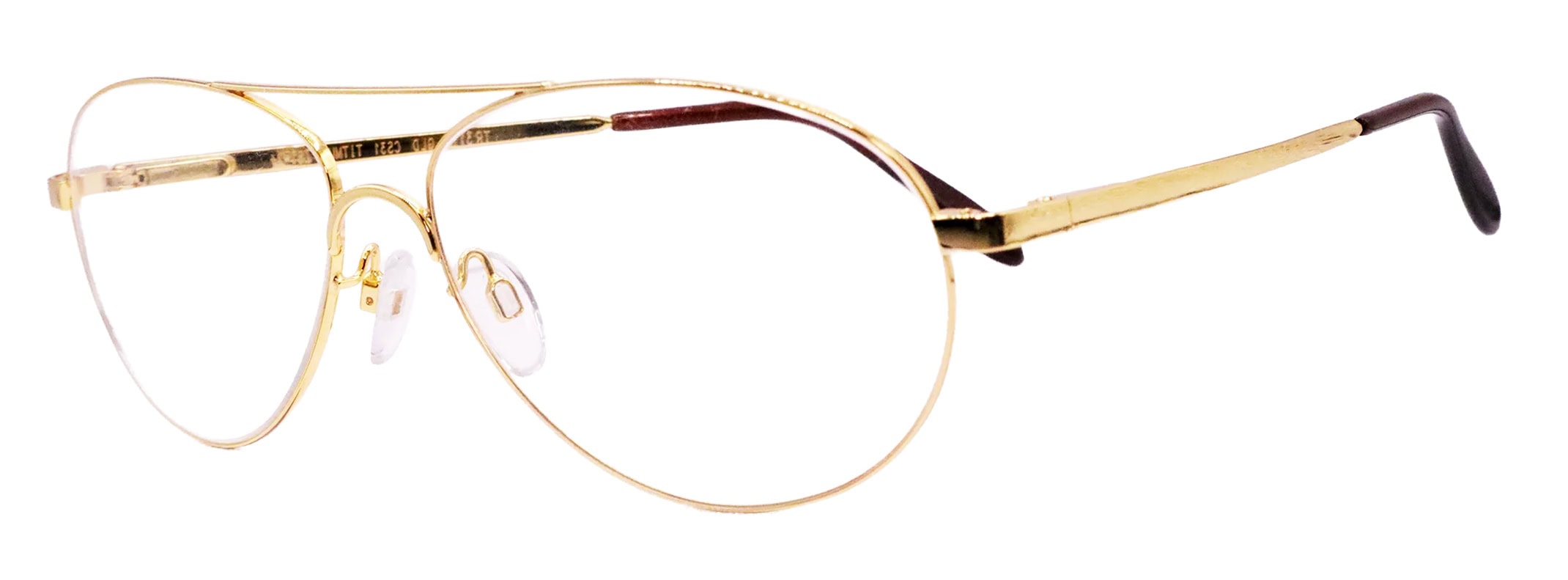 Titmus TR311S Prescription Safety Glasses, angle left, Goldtone