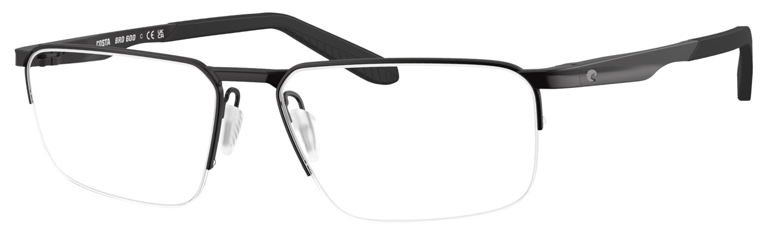 Costa Optical, Bimini Road 600, Matte Black, Angle left.