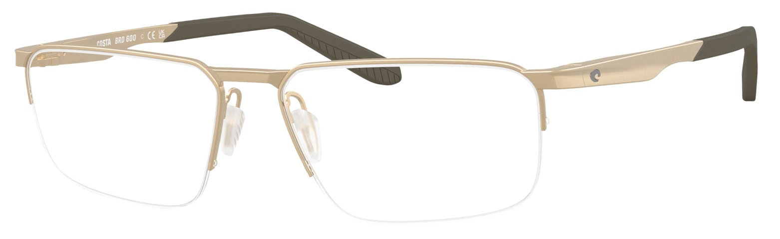 Costa Optical, Bimini Road 600, Satin Gold, Angle left.