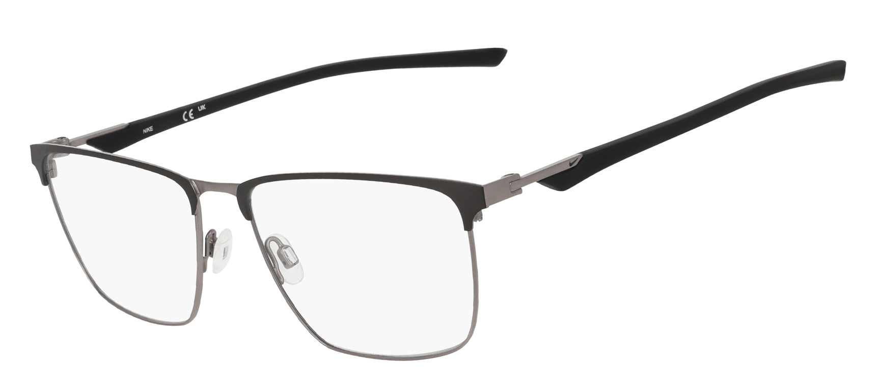 Nike 4321 Glasses, Matte Black/Satin Gunmetal. Angle-left.
