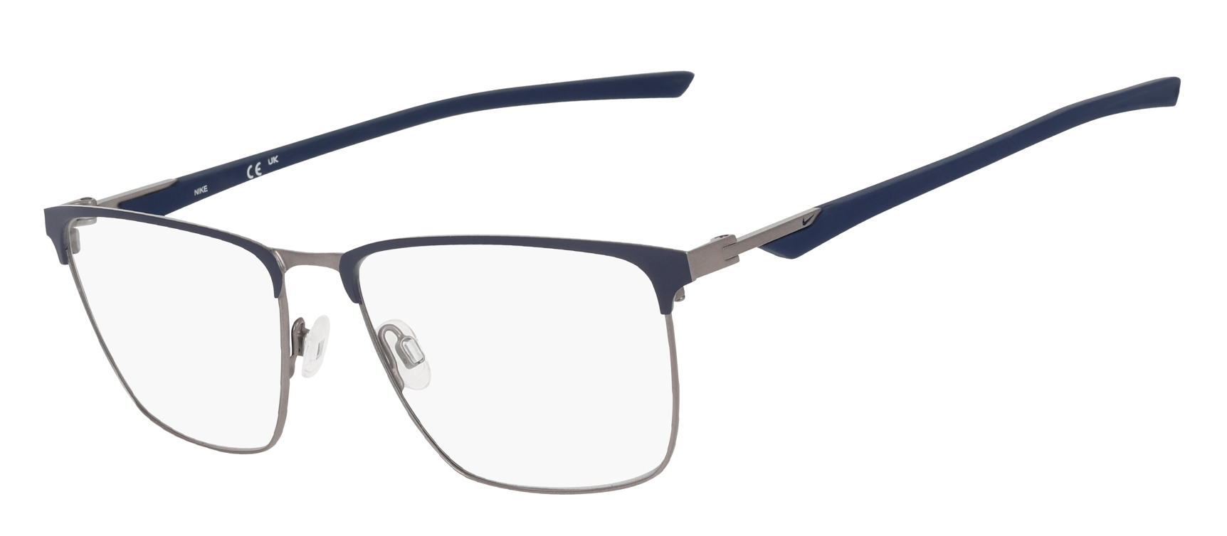 Nike 4321 Glasses, Matte Midnight Navy/Satin Gunmetal. Angle-left.