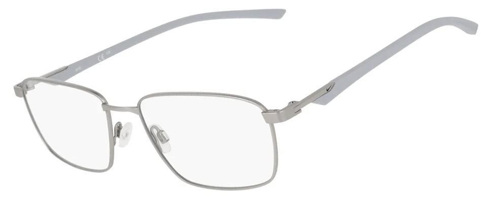 Nike 4322 Glasses, Satin Silver. Angle-left.