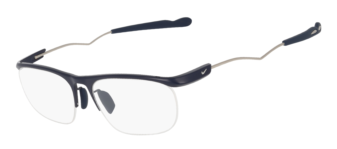 Nike 6097 Glasses, Matte Midnight Navy. Angle-left.