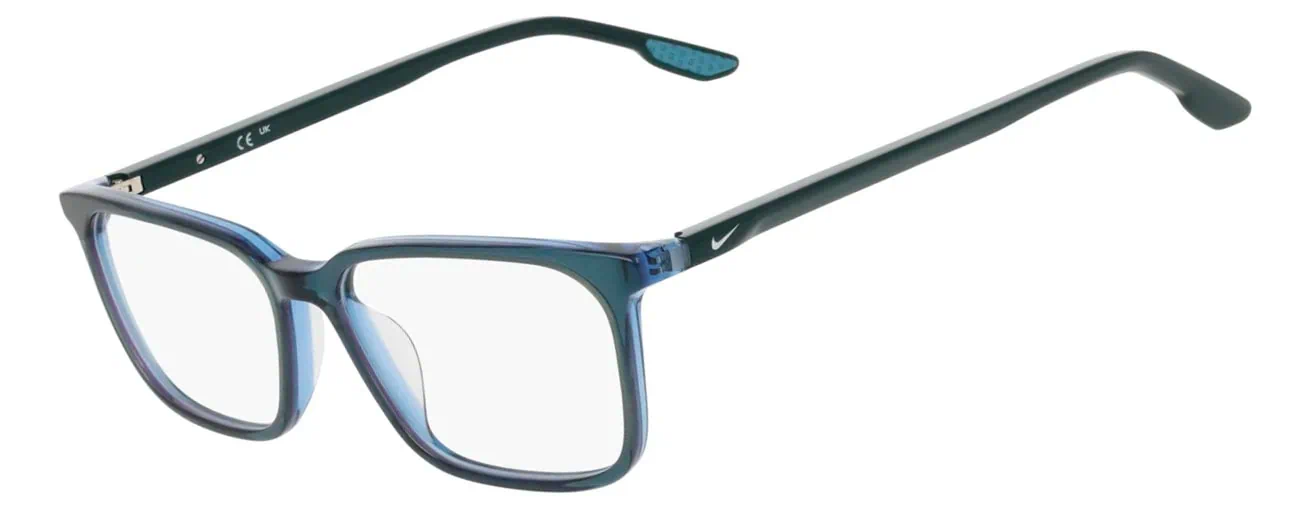Nike 7184 Glasses, Dark Teal Lamiante. Angle-left.