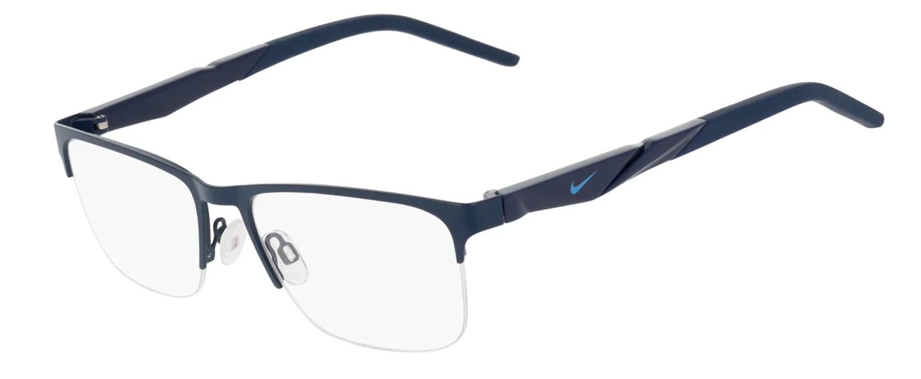 Nike 8196 Glasses, Matte Midnight Navy. Angle-left.