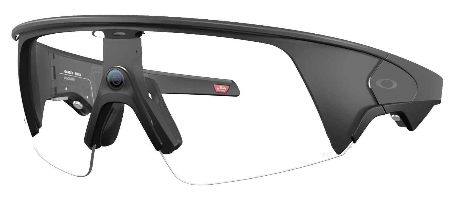 Oakley Meta Vanguard Safety, Black, Clear Lens. Angle-left.