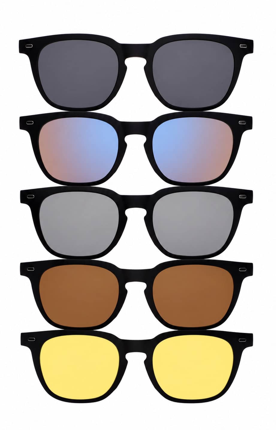 Vistanza Sun 5FM55, 5 Lens Kit, Matte Black. Clip colors.