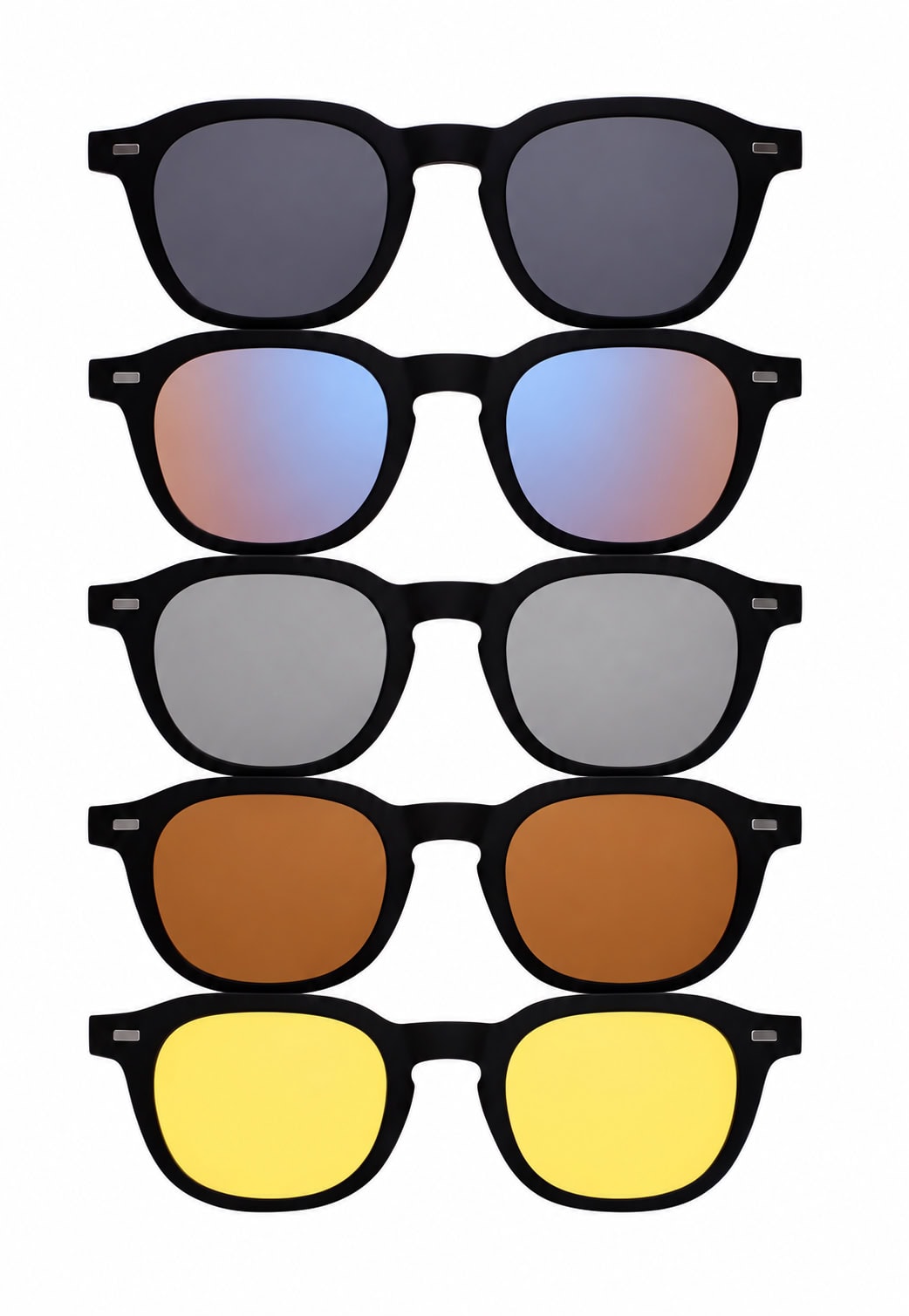 Vistanza Sun 5FM57, 5 Lens Kit, Matte Black. Clip colors.