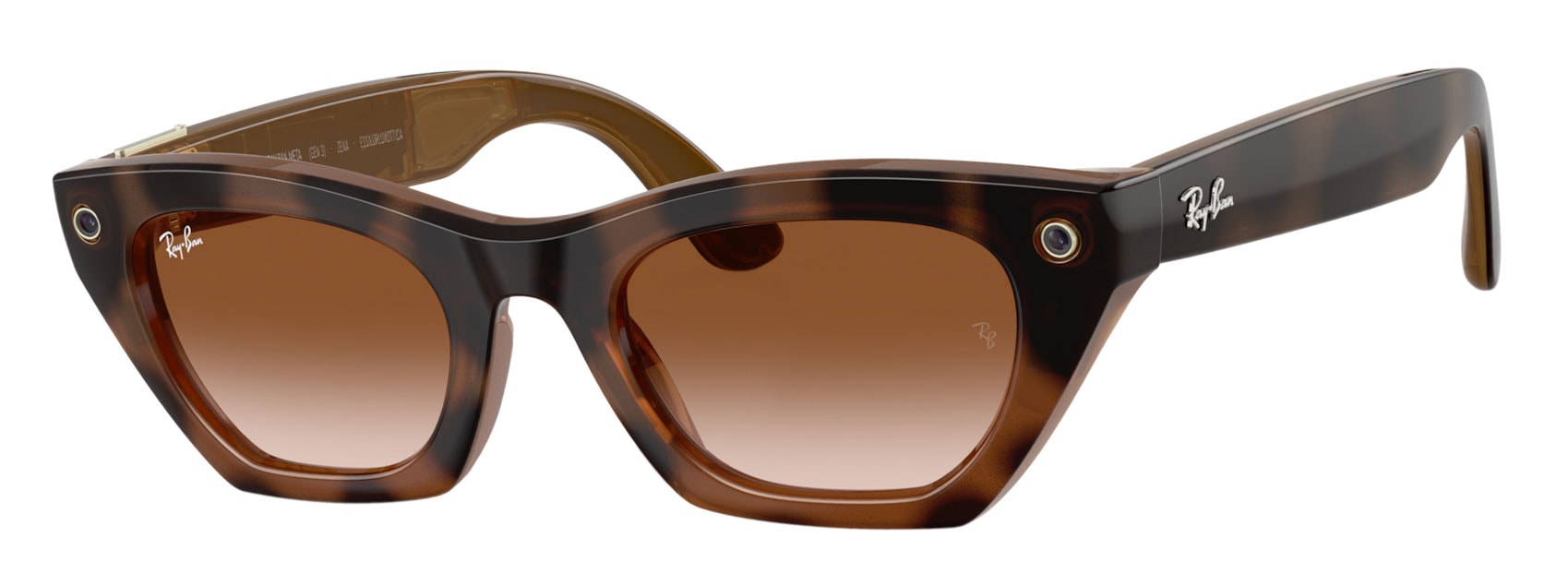 Ray Ban Meta Gen3 Zena, Havana, Gradient Brown. Angle-left.