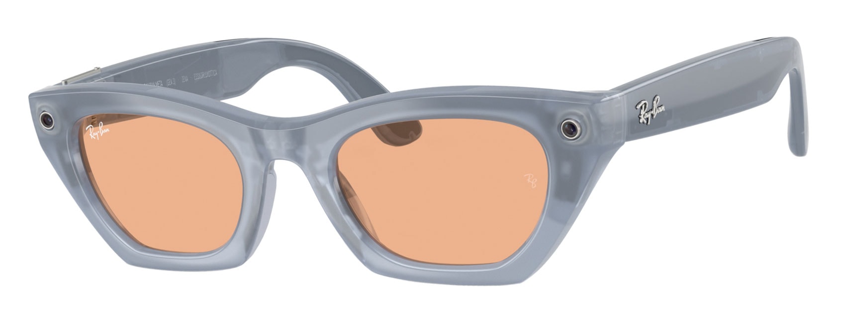 Ray Ban Meta Gen3 Zena, Milky Grey Lilac, TransS Copper. Angle-left.