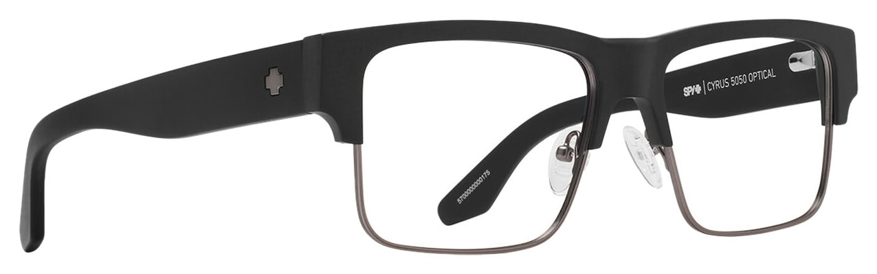 SPY Cyrus 5050 Optical, Matte Black/Matte Dark Gunmetal. Angle-right.