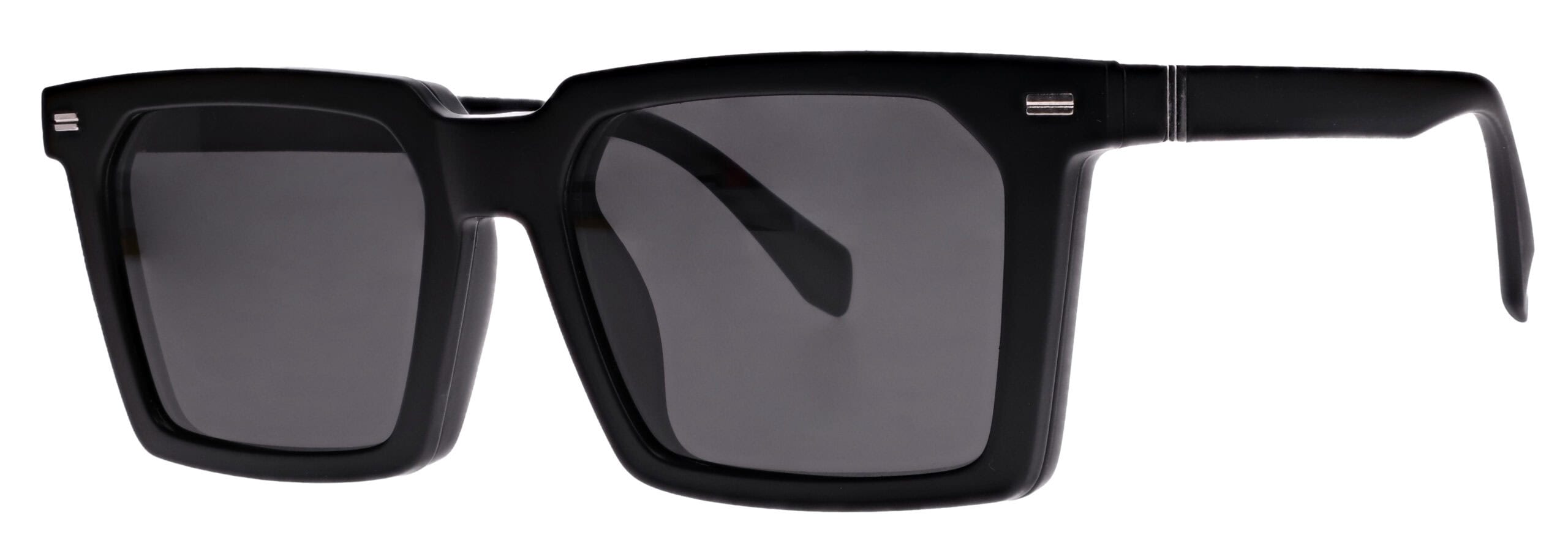 Vistanza Sun TR-5FM62, 5 Lens Kit, Matte Black. Angle-left with clip on.