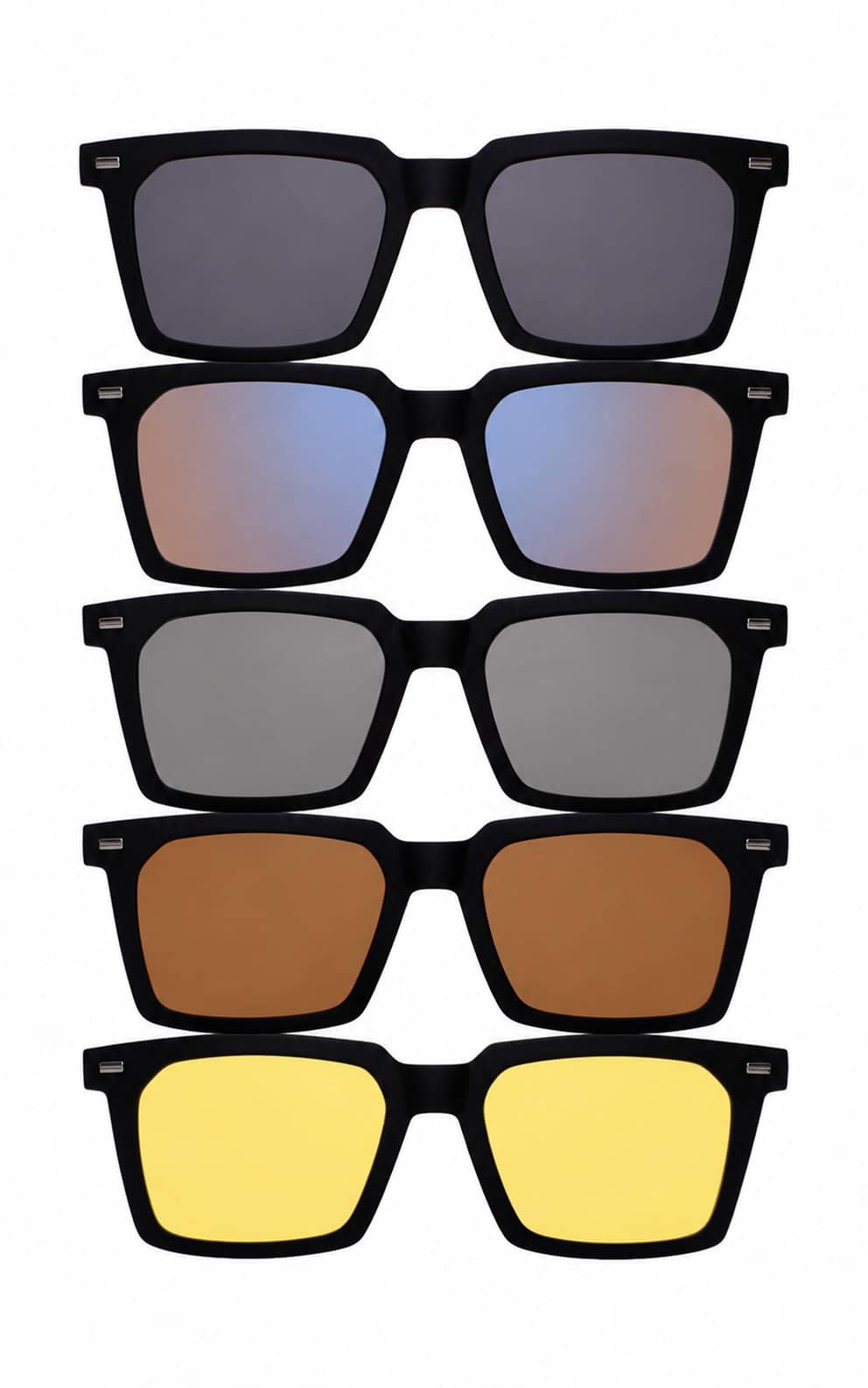 Vistanza Sun TR-5FM62, 5 Lens Kit, Matte Black. Clip colors.